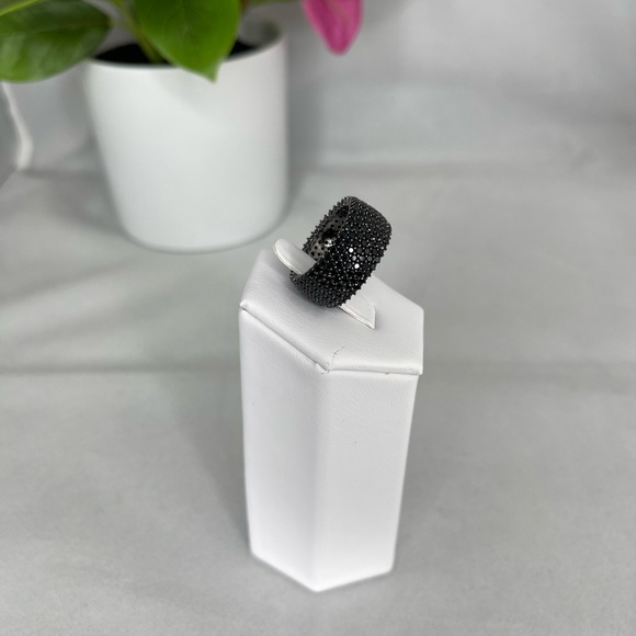 NEW 925 Sterling Silver Wide Band CZ Ring - Unisex Style - Picture 8 of 8